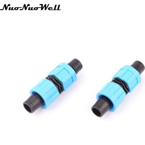 4pcs NuoNuoWell 16mm Thread Lock Straight Drip Tape Connector for Garden Greenhouse Micro Drip Irrigation Pipe Hose Coupling