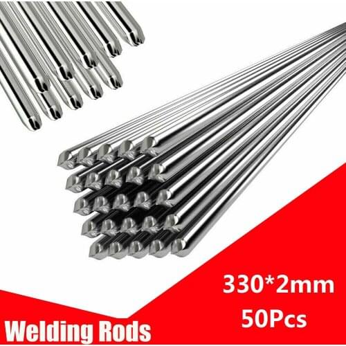 50 Pcs Aluminium Welding Rods 330*2mm Weld Rods Brazing Stick Soldering Supplies Easy Welding Sticks TIG Arc Welding Welder Bars
