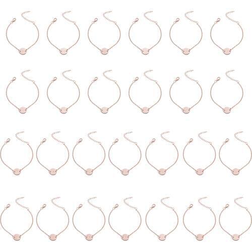A-Z Chain Alphabet Wristband Bracelet Round Letters Pendant Lady Retro Bangles Girl Women Jewelry