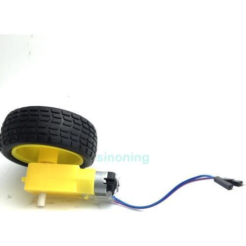 Car Gear DC Motor Robot Gear Motor TT & Wheel Tire with Dupont Male Plug for Arduino Robotics