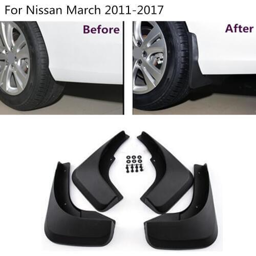 Car cover styling fender soft mudguard protect flap splash mud guard frame For Nissan March 2011 2012 2013 2014 2015 2016 2017