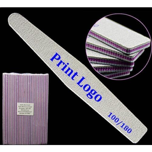 Factory Free Print Logo Excellent 5000pcs EVA Manicure Buffer 100/180,100/100 Curved Rhombus Nail File Nail Buffer Polish Tool