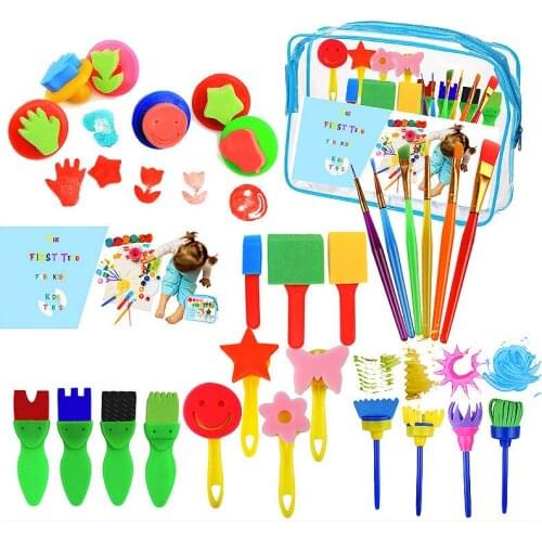 Childrens painting brush sponge seal early childhood education kindergarten educational tools 27 sets