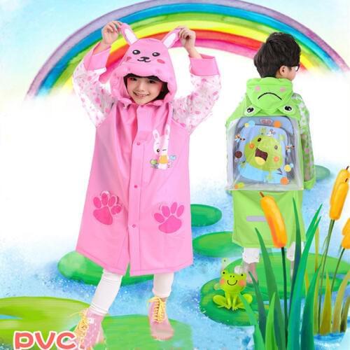 Children Cartoon cute Raincoat Waterproof Rainwear Girls Boy Rain Coat Poncho impermeable Hooded Rain Coats childrens Rain Gear
