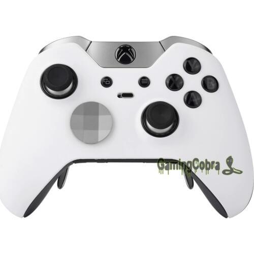 Soft Touch White Housing Shell Faceplate Parts for Xbox One Elite Controller - Model 1698