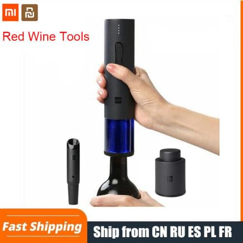 XiaoMi HuoHou Electric Wine Corkscrew Kitchen Tool Aluminum Foil Cutter Rechargeable Wine Automatic Bottle Opener 3 in 1 Bundle