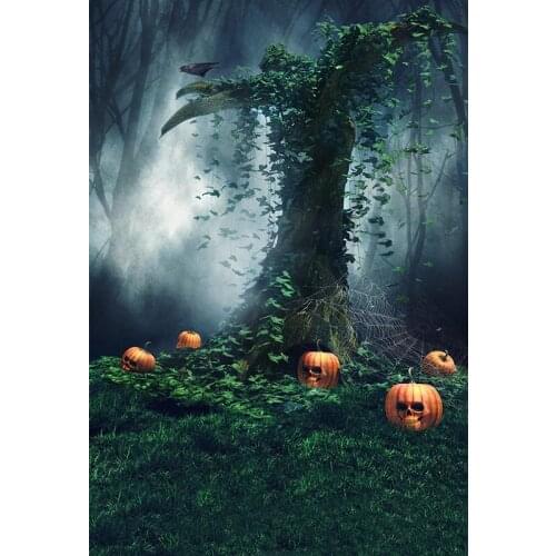 Halloween Photography Evil Pumpkins Midnight Backdrops For Photo Vinyl 3D Printed Photographic Backgrounds for Photo Studio