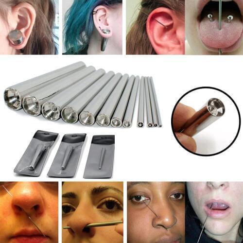1pc 316L Surgical Stainless Steel Concave Taper Insertion Pins Taper Expander Tool Nose Stretcher Ring Labret Lip Stud Gauge