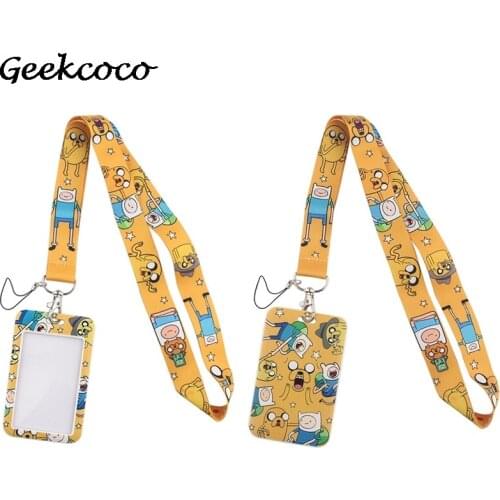 J2121 Cartoon Lanyard Keychain key Badge Mobile Phone Rope Lanyard With Kawaii Card Holder Cover