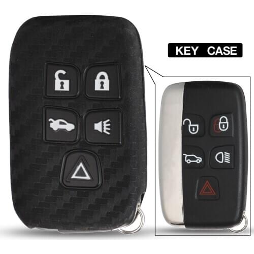 Jingyuqin For Land Rover Discovery 4 Freelander 3 Range Rover Sport Evoque Vogue shell Carbon Fiber Silicone Remote Key Bag