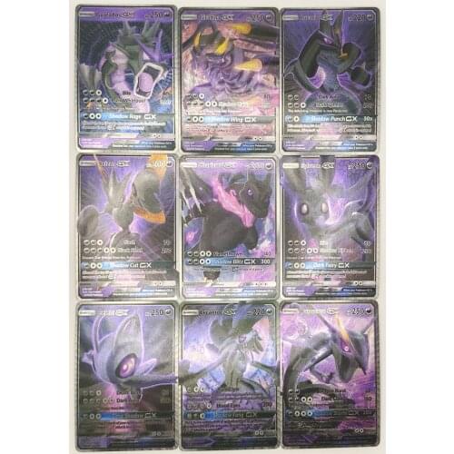 Pokemon Trading Card Game, 9-piece Set, Hobby Toys, Collection, Pokemon GX Card, Dark Version Pokemon Card