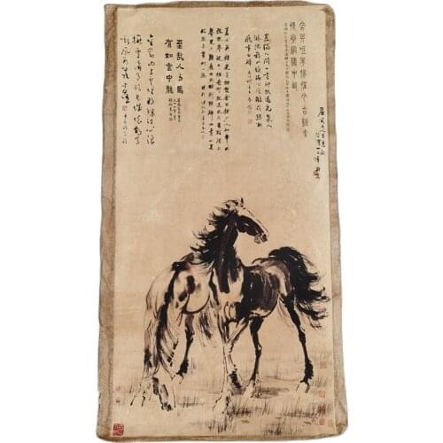 Chinese Old Scroll Xu Beihong - Shuangma Rice Paper Painting Slice
