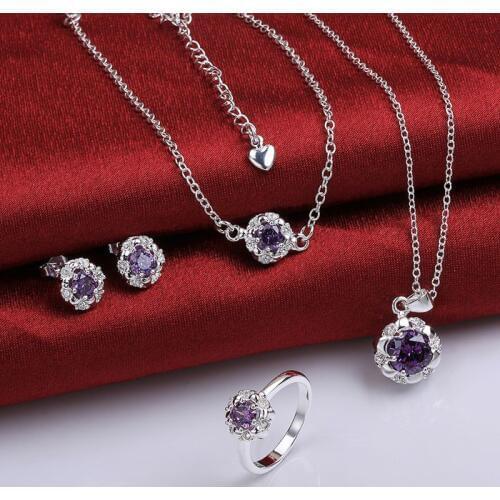 925 sterling silver jewelry set, fashion jewelry set A033-C Earring 434 Necklace 467 Ring 332-8 /imnardua ikaarbha S782-C