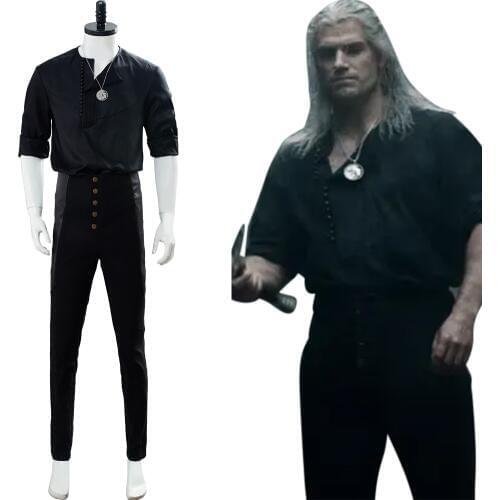 Geralt of Rivia Cosplay Costume Outfit Casual Wear Clothes Uniform Halloween Carnival