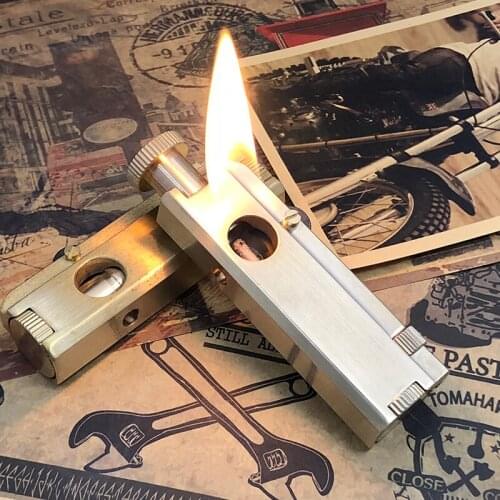 Chief brass kerosene lighter retro vintage handmade Three Sides Fire heavy trench Flamido Cigarette lighter creative Smoking