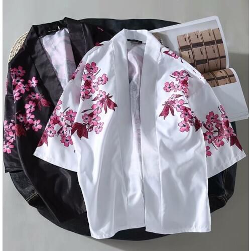 Summer Casual Mens Shirts Fashion Japan style Streetwear 3D Digital Printing 3/4 Sleeve 2020 New No buckle Men Sports Shirts