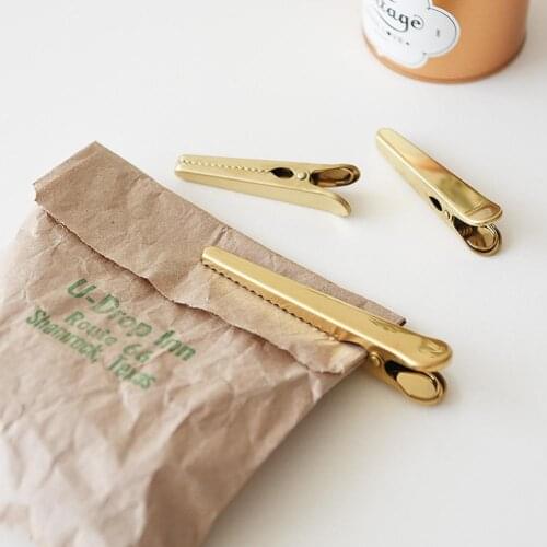 Gold Small Sealing Clip Food Sealing Clip Stainless Steel Gold-plated Clip