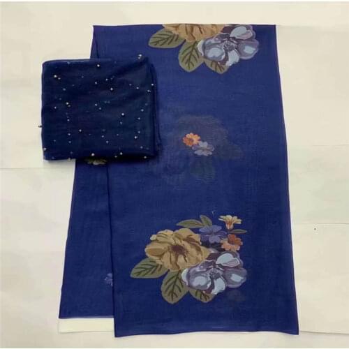 Fashion High Quality Swiss Voile Cotton African Lace Fabrics Printed Fabric for Womens Dresses 5 +2 Yards. L1251