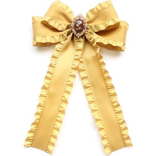 Fashion Women Bow Tie Brooch Vintage Ribbon Neck Tie For Women Diamond Wedding Neck Ties Adjustable Gravata