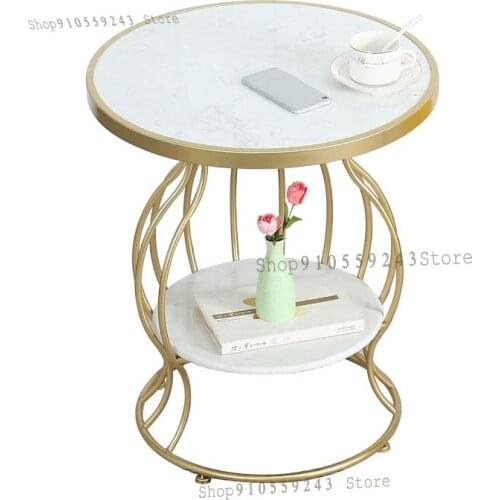 Nordic Marble Side Table Coffee Table Double Living Room Sofa Side Cabinet Corner Table Light Luxury Bedside Table Balcony Small