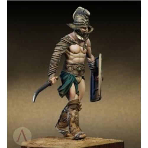 New Unassembled 1/24 75mm Roman Thracian Gladiator 75mm Resin Kit DIY Toys Unpainted resin model