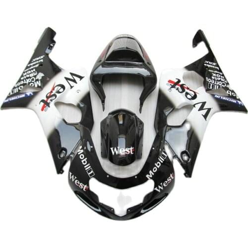 Customize Paint Fairings for SUZUKI GSXR1000 2000 2001 2002 Black White Fairing kit GSXR 1000 00 01 02 DL919
