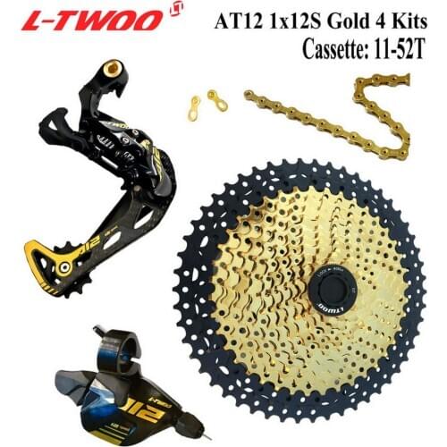 LTWOO Groupset LTWOO AT12 Speed Shifter lever Rear Derailleur Cassette 11-50T 52T, 12S YBN 18A Chain, EAGLE GX / M9100, Golden