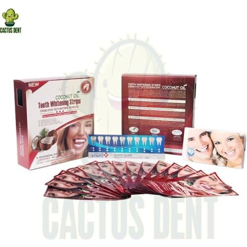 Home Use Dental Whitening Professional Teeth Whitening Dry Strips 6% Hydrogen Peroxide Coconut Oil Teeth Whitening Kits 14 Strip
