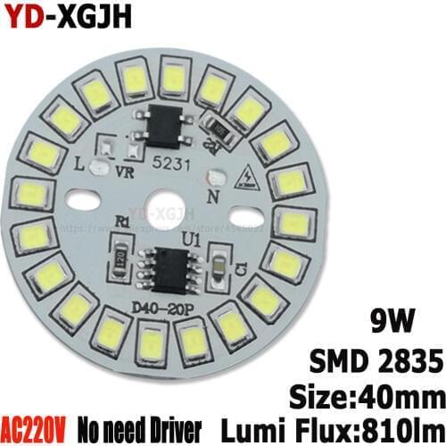 20PCS AC 220V SMD 2835 dimmable led pcb plate 9W integrated ic driver lamp panel White Warm White for led bulb,led lamp