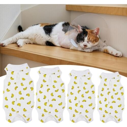 S/M/L/XLSize Cat Surgery Recovery Suit Cat Clothes Cat Cloth Suit For Abdominal Wounds Skin Diseases Cat Clothing