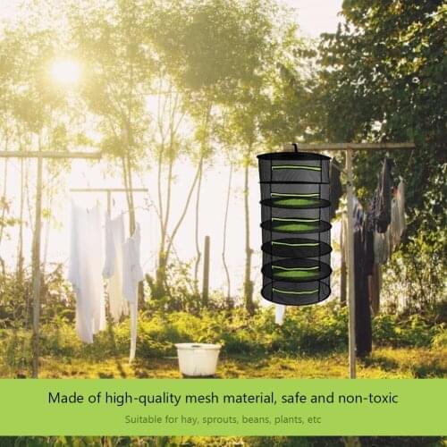Mesh Dryer Net for Herbs Flowers Plants Buds Heavy Duty Drying Rack Hanging Dry Net 4/6 Layers Foldable Dry Rack Bag
