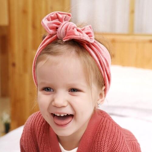 Baby Girls Wide Warm Headwrap Velet Big Bow Newborn Infant BowKnot Headbands Knotted Turban Children Knot Hairband Bandeau Bebes