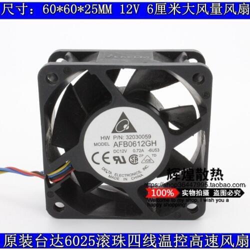 Brand new DELTA AFB0612GH 6025 12V 0.72A 4PIN PWM 6CM high air volume cooling fan