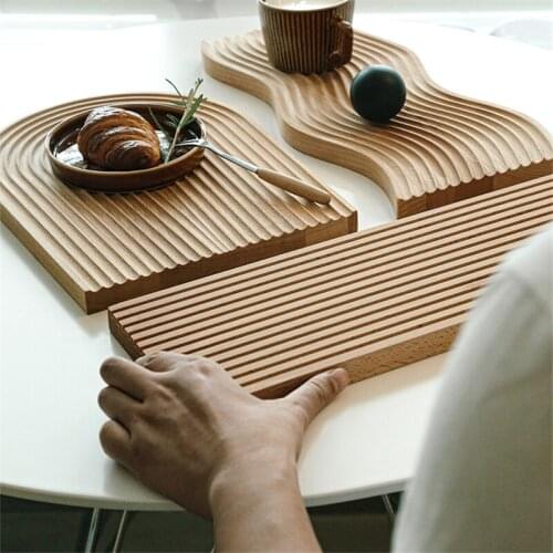 Creative Geometric Design Placement Plate Curved Surface Art Mold Water Ripple Bread Dessert Tray Cutting Chopping Board