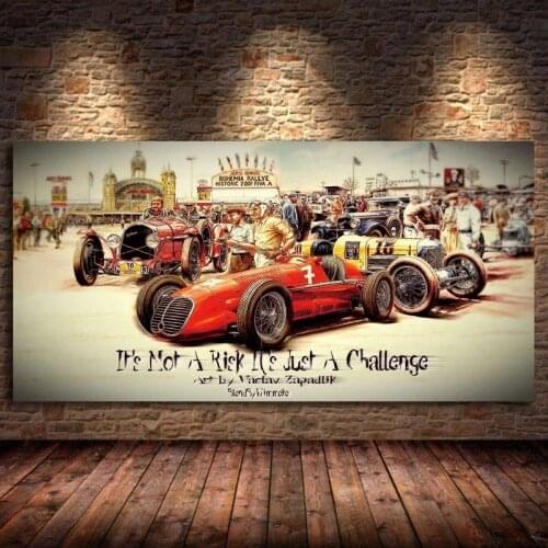 Vintage Car Posters Retro Poster Classic Racing Car Artwork Wall Art Picture Print Oil Canvas Painting For Home Living RoomDecor