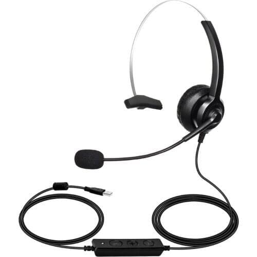 Earphones High-quality Wires for Business Teams Comfort Wear Noise-Cancelling USB Ports Computer Calling Business Teams