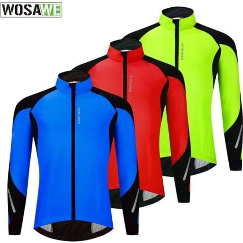 WOSAWE Winter Thermal Cycling Bike Jackets for Men Women Running Jacket Windproof Breathable Reflective Softshell Windbreaker