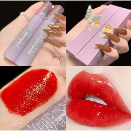 Mirror Glossy Moisturizing Lip Gloss Cherry Red Wine Dark Red Coffee Brown Lip Glaze Not-sticky Liquid Lipstick Comestics TSLM1