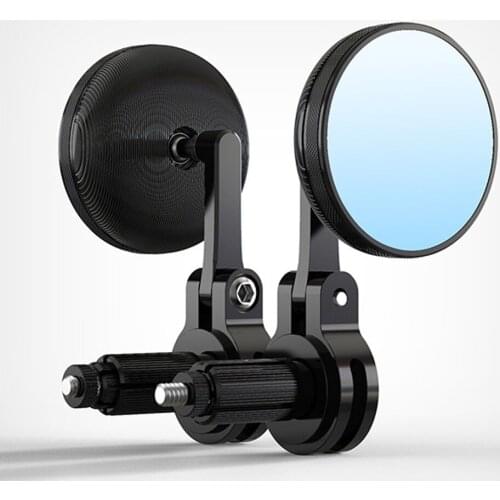 Motorcycle Rearview Handlebar Rearview Mirror Retro Round Blue Anti-Glare Side Mirror For KTM DUKE Suzuki Honda Kawasaki Yamaha