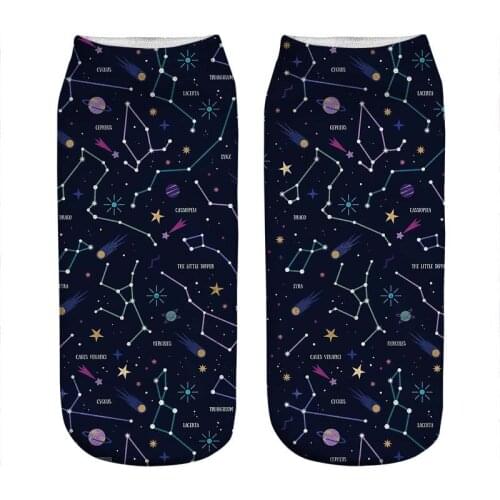 Womens socks kawaii The Stars constellation Printed Socks Woman harajuku Happy Funny Novelty cute girl gift Socks for women