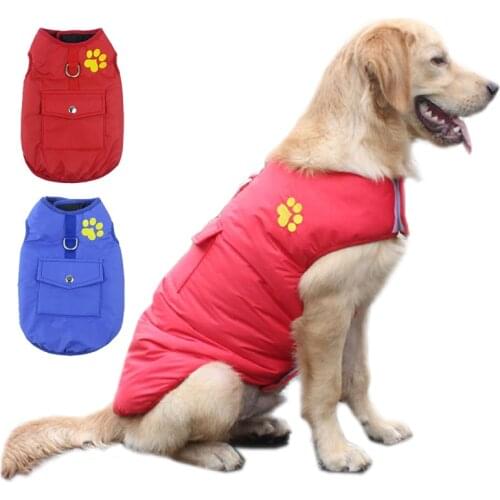 Winter Pet Clothes For Small Large Dogs Waterproof Cotton Vest Chihuahua Bulldog Double-sided Clothing Warm Dog Coats Jackets