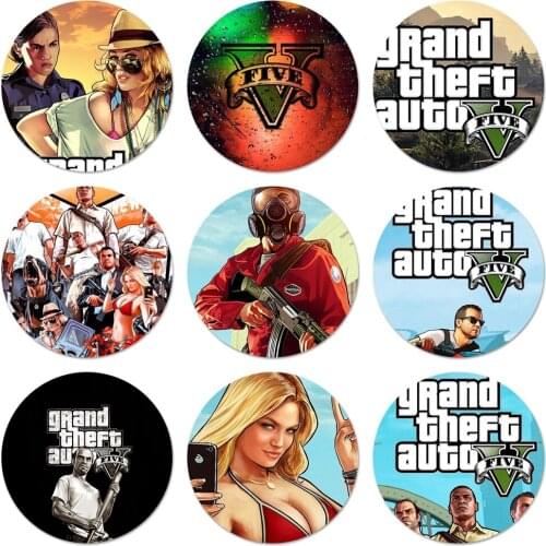 GTA 5 Game Icons Pins Badge Decoration Brooches Metal Badges For Backpack Decoration