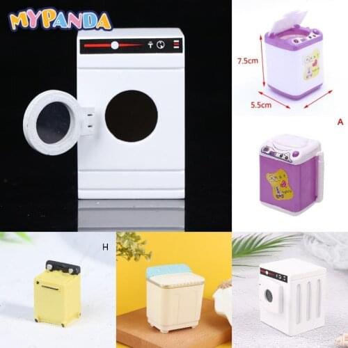1pc White Dollhouse Miniature Furniture Home Appliance Laundry Washing Machine Model For Dollhouse Decoration