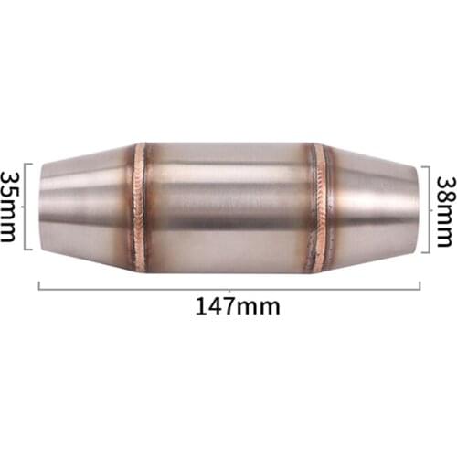 1PC Universal Motorcycle Exhaust Muffler Catalyst Middle Pipe 147MM Expansion Chamber DB Killer Escape MOTO Katalysator Motorrad