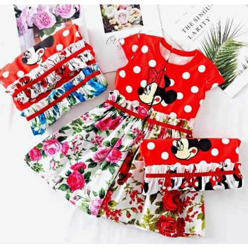 2021 Girls' Dress Cartoon Minnie Childrens Baby Girls Christmas Halloween Party Dress Childrens Dress 2-7y Childrens Wear