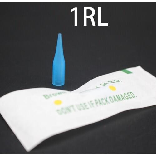 500pcs 1RL Individual Packed Tattoo Needle Tips Plastic wholesale sterilized Cap For Permanent Makeup Eyebrow Lip Tattoo Machine