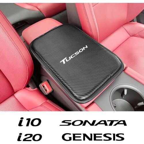 Leather Car Armrest Cushion Cover Pad For Hyundai Tucson I10 I20 I30 I40 GDI Azera Armrests Box Protective Mat Auto Accessories