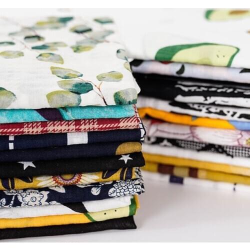 Cambric Eco DIY Clothes Cotton Fabric Bubble Rayon Fabric Patchwork Soft Linen Suede Fabric Other Fabric Plain Printed Piece