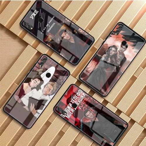 Romantic club DIY Luxury Tempered Glass Phone Case For Huawei P20 P30 P40 Lite PRO Mate 20 30 Lite Pro Cover shell