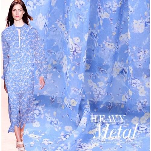 Digital painted georgette silk fabric meter semi-transparent beach skirt chinese silk fabric wholesale silk cloth